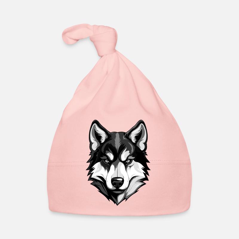 Husky Hund Kopf Baby Bio-Mütze