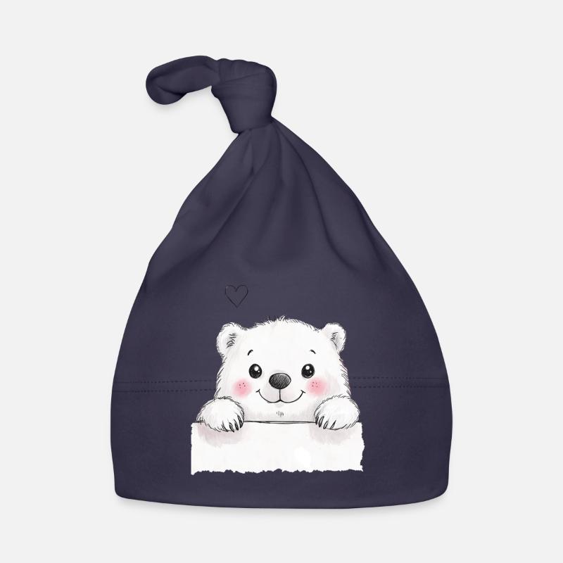 A cute polar bear with rosy cheeks Organic Baby Cap