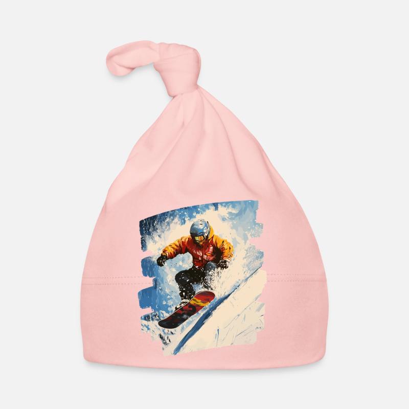 Snowboarder Pulverschnee Baby Bio-Mütze