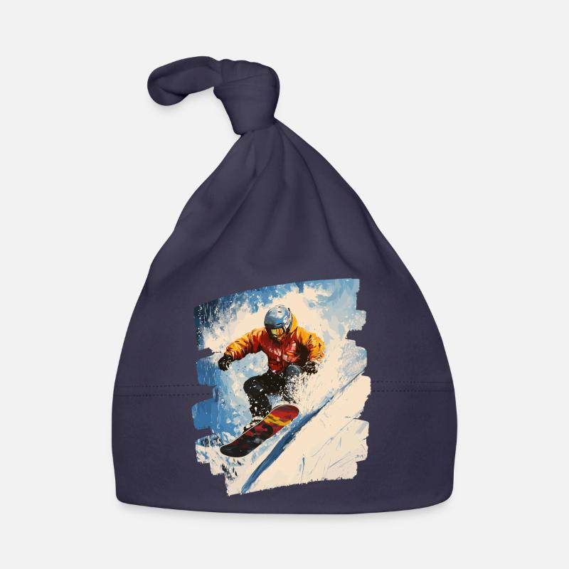 Snowboarder Pulverschnee Baby Bio-Mütze