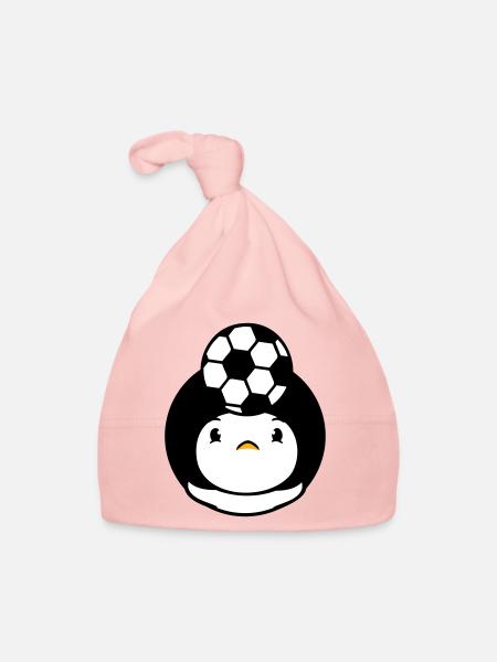 Duck Playing Soccer Header Ball Balancing Head - Organic Baby Cap - pink - Front