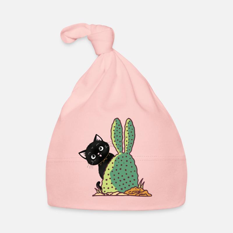 Chat qui se cache derrière un cactus Bonnet bio Bébé