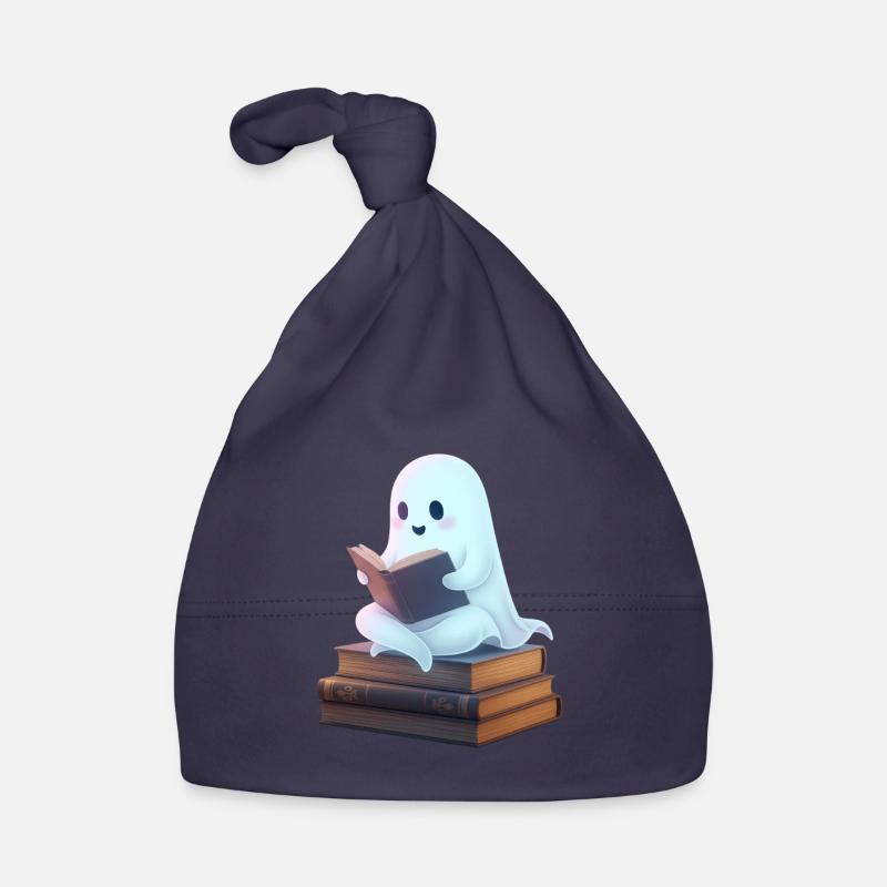 Playful ghost reading design Organic Baby Cap