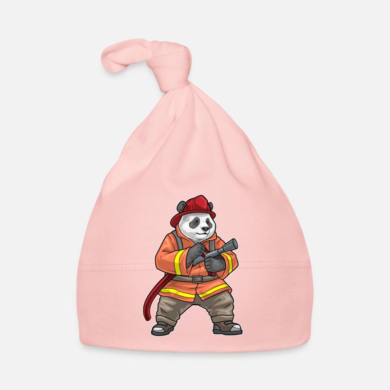 Panda Firefighter Fire Hose Fire Hose Fire Brigade Bonnet bio Bébé