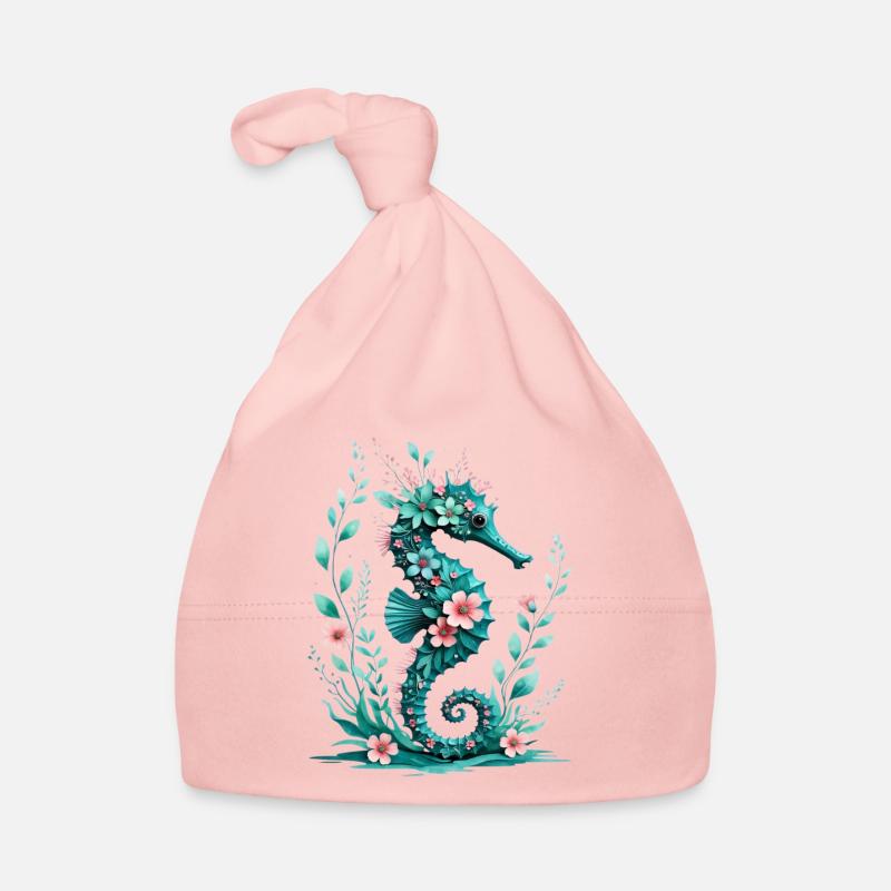 FloraSeepferdchen Blütenkunst Baby Bio-Mütze