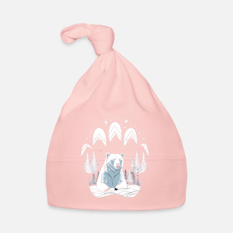 Ours polaire dans la forêt enneigée Bonnet bio Bébé