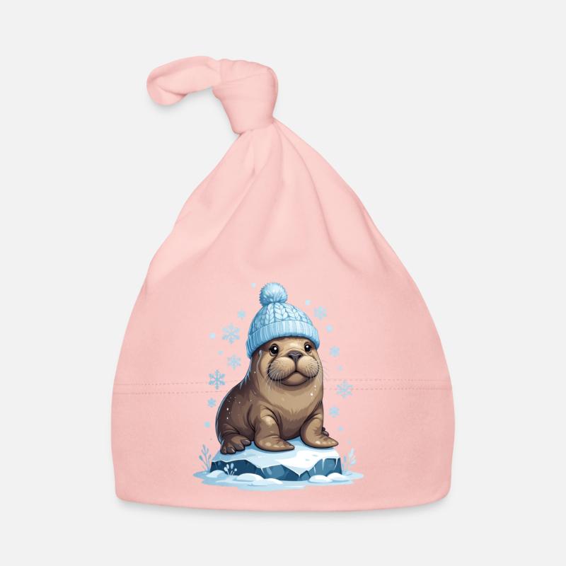 Lion de mer d’hiver à bonnet bleu Bonnet bio Bébé