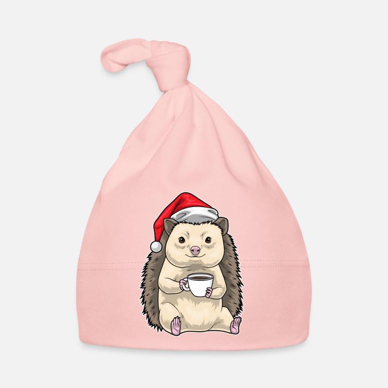 Hedgehog Christmas Coffee Organic Baby Cap