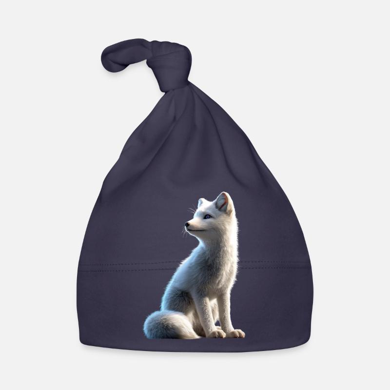 Polarfuchs Schneefuchs Eisfuchs Süßer Weißer Fuchs Baby Bio-Mütze