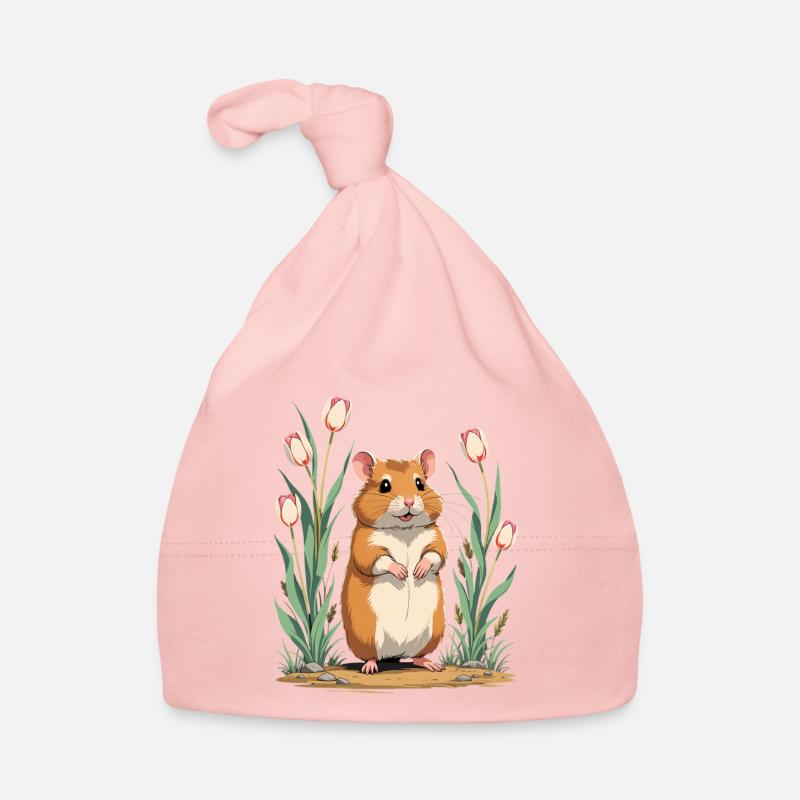 Hamster tulipe au printemps Bonnet bio Bébé