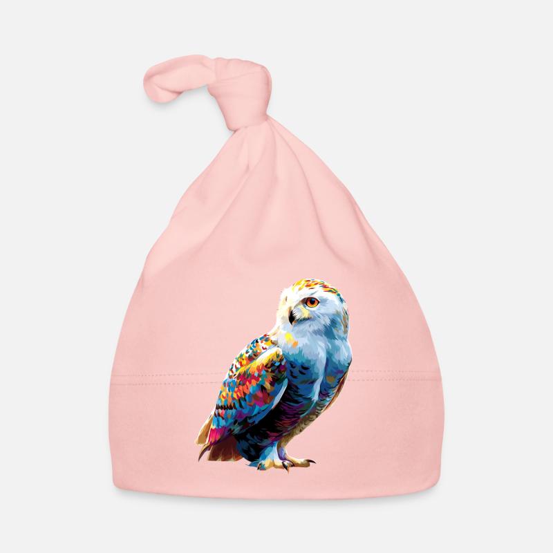 Schneeeule Weiße Eule Kauz Uhu Owl Schnee Eulen Baby Bio-Mütze