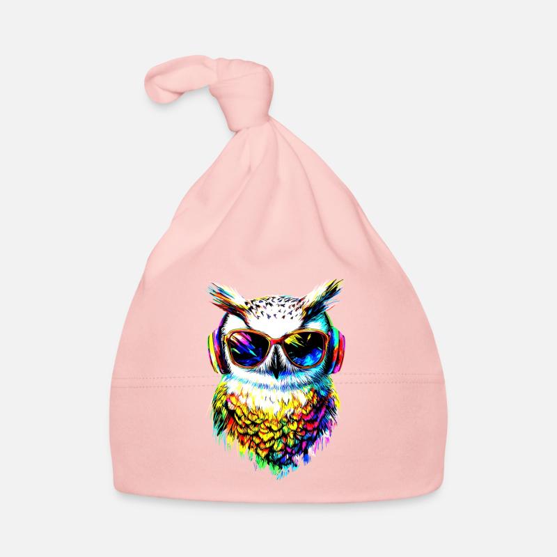 Schneeeule Weiße Eule Kauz Uhu Owl Schnee Eulen Baby Bio-Mütze