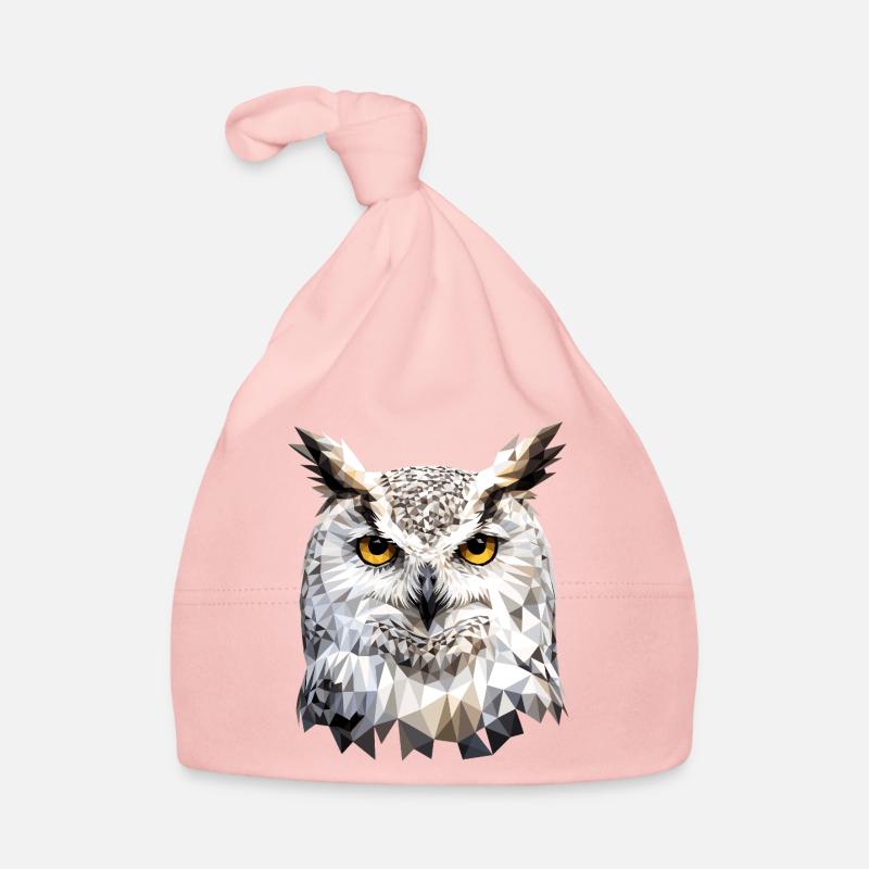 Schneeeule Weiße Eule Kauz Uhu Owl Schnee Eulen Baby Bio-Mütze