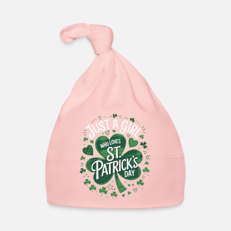 Ein Mädchen liebt St. Patrick's Day Baby Bio-Mütze