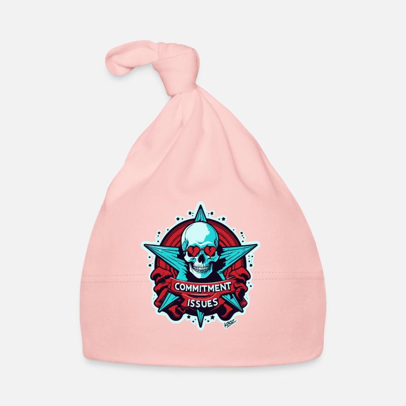 Commitment Issues Skull Badge Organic Baby Cap
