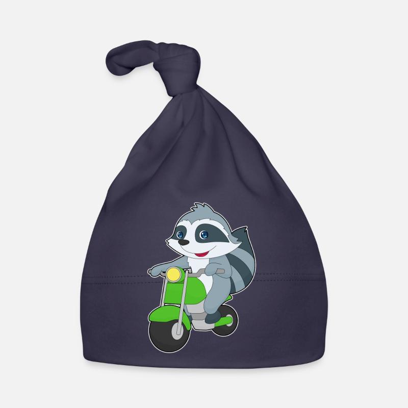 Waschbär Motorroller Baby Bio-Mütze