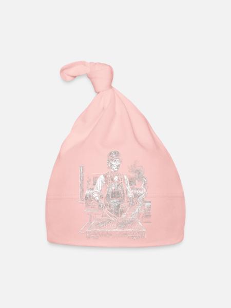 John Tyler beim BBQ-Grillen - Baby Bio-Mütze - Rosa - Vorne
