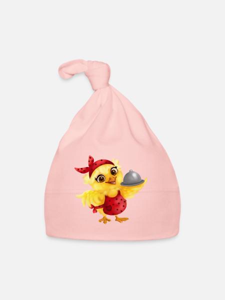 Kellnerin / Küken - Baby Bio-Mütze - Rosa - Vorne