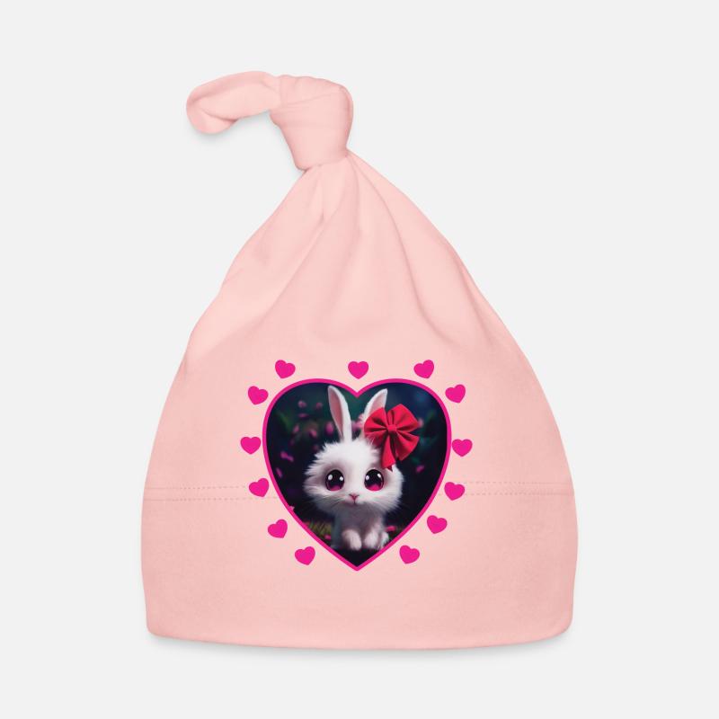 Cute rabbit with a bow Baby Bio-Mütze