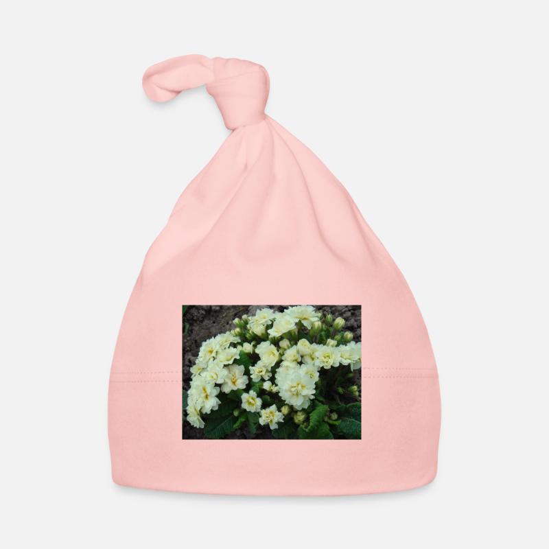 White filled scented primroses in spring Organic Baby Cap