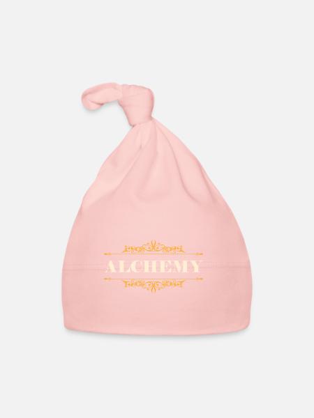 Lettrage d’alchimie - Bonnet bio Bébé - rose - Devant
