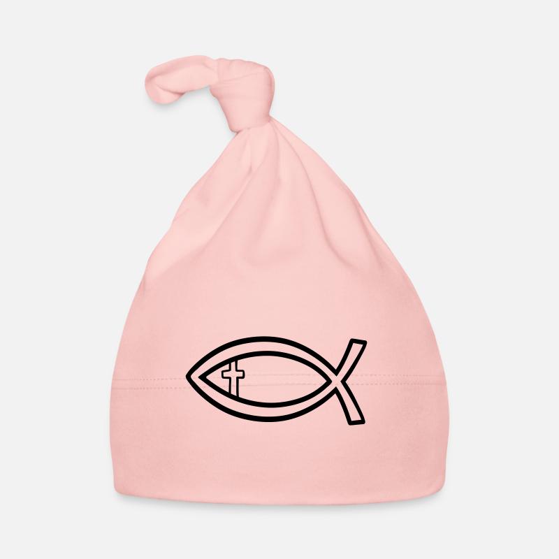 Poisson / Poisson chrétien - Bonnet bio Bébé - rose