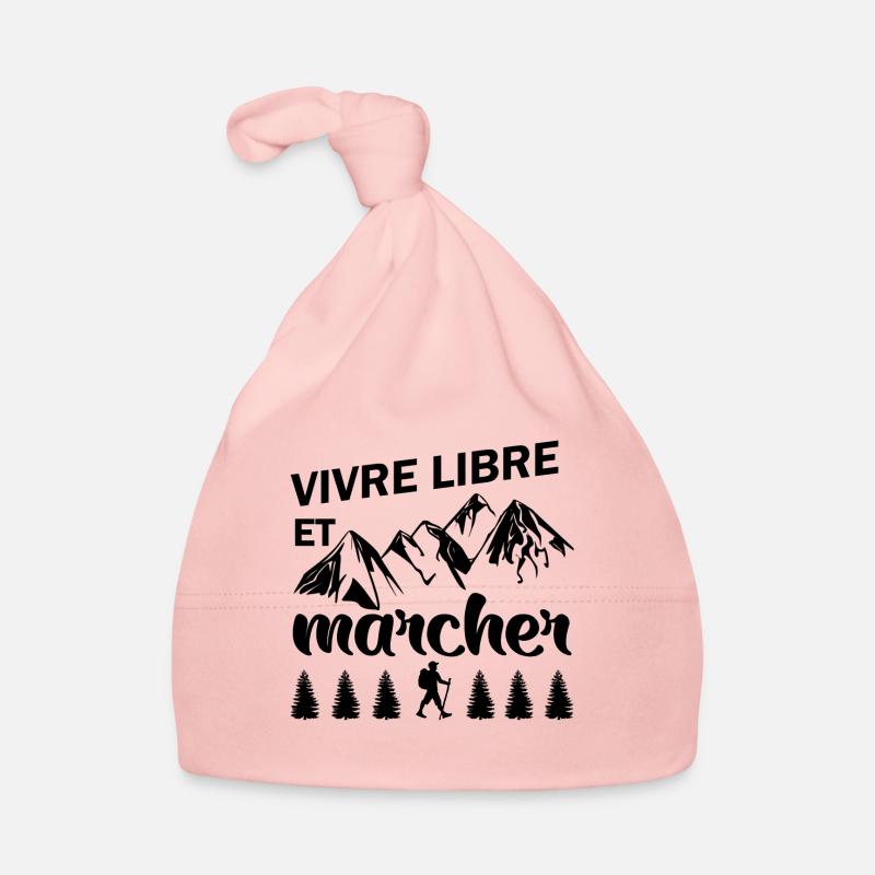 Vivre libre et marcher - Bonnet bio Bébé - rose