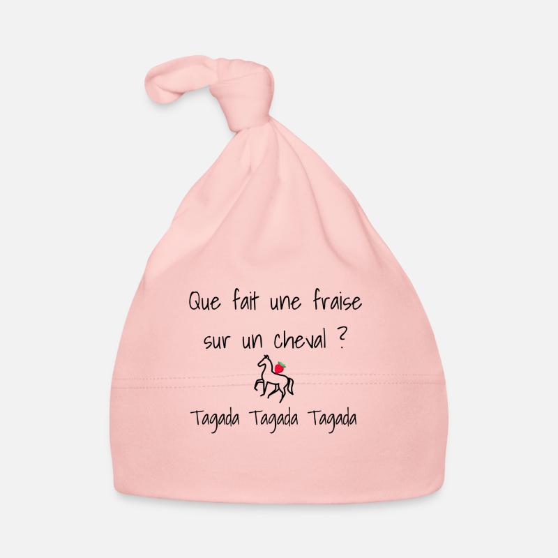 Blague du jour ! Cheval et Tagada - Bonnet bio Bébé - rose