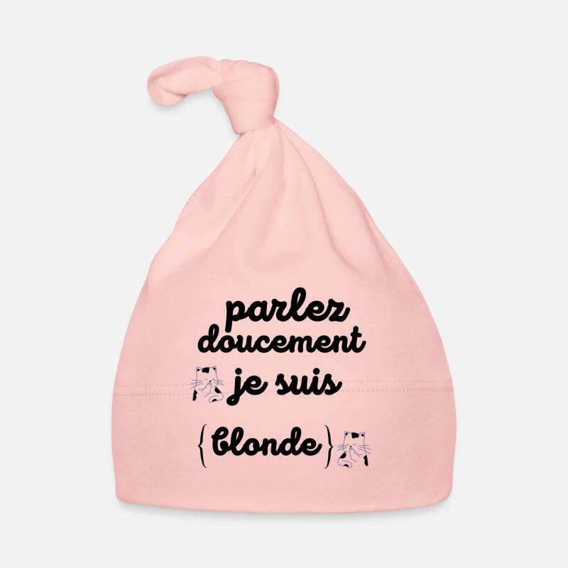 parlez doucement je suis blonde Bonnet bio Bébé