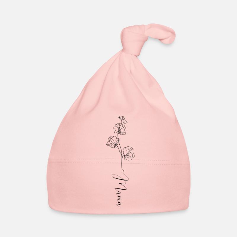 Coquelicot fleur de naissance - symbole du mois d’août Bonnet bio Bébé