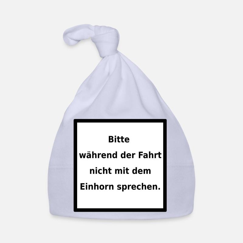 Warnhinweis: Einhorn. (black/white) Baby Bio-Mütze