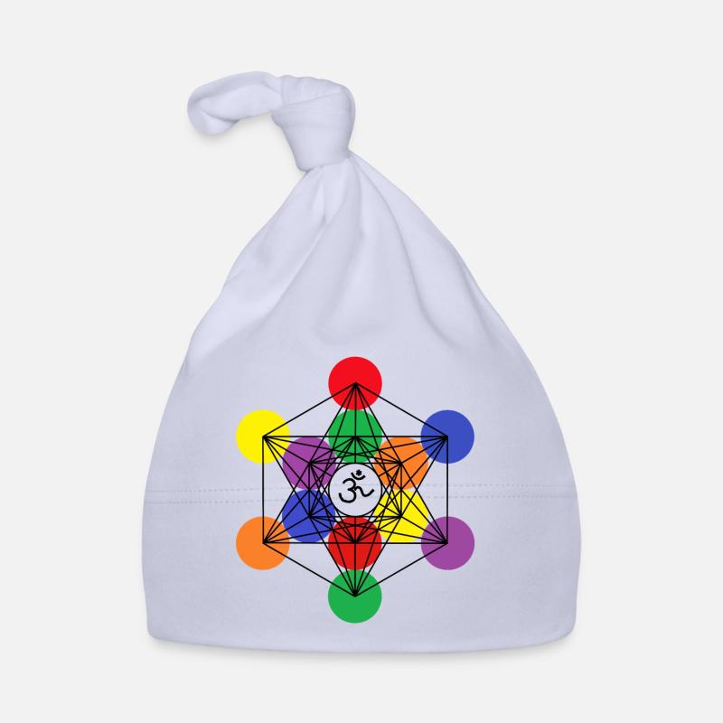 Cube de Métatron 1 - Bonnet bio Bébé - ciel