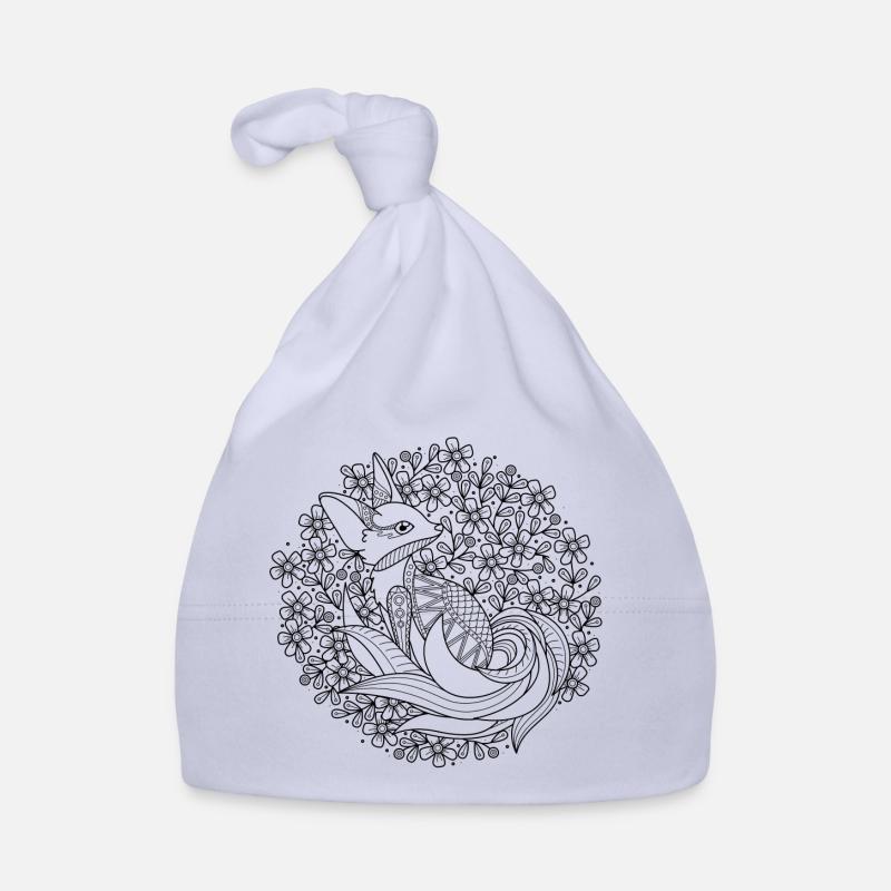 Fuchs. Fox. Mandala Style. - Baby Bio-Mütze - Sky