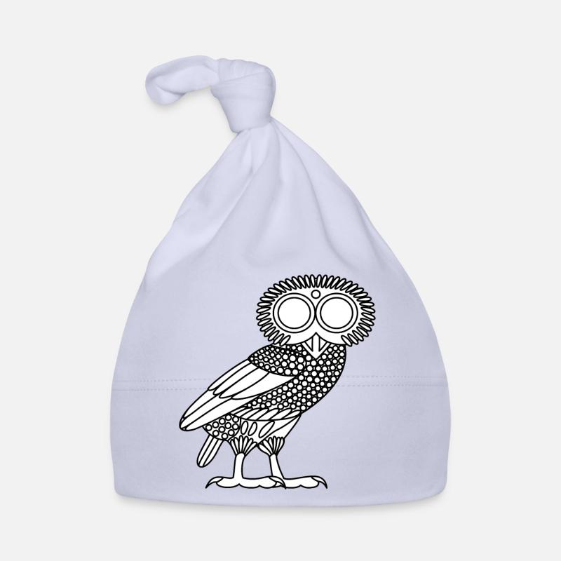 Chouette d'Athéna [Blanche (chouette uniquement)] Bonnet bio Bébé