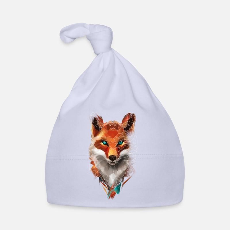 Low Poly Art Fuchs Wildtier Geometrisch Polygon Baby Bio-Mütze
