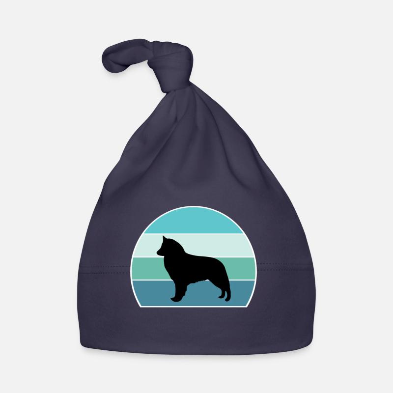 Belgian Shepherd Groenendael Dog Silhouette Vintag Organic Baby Cap