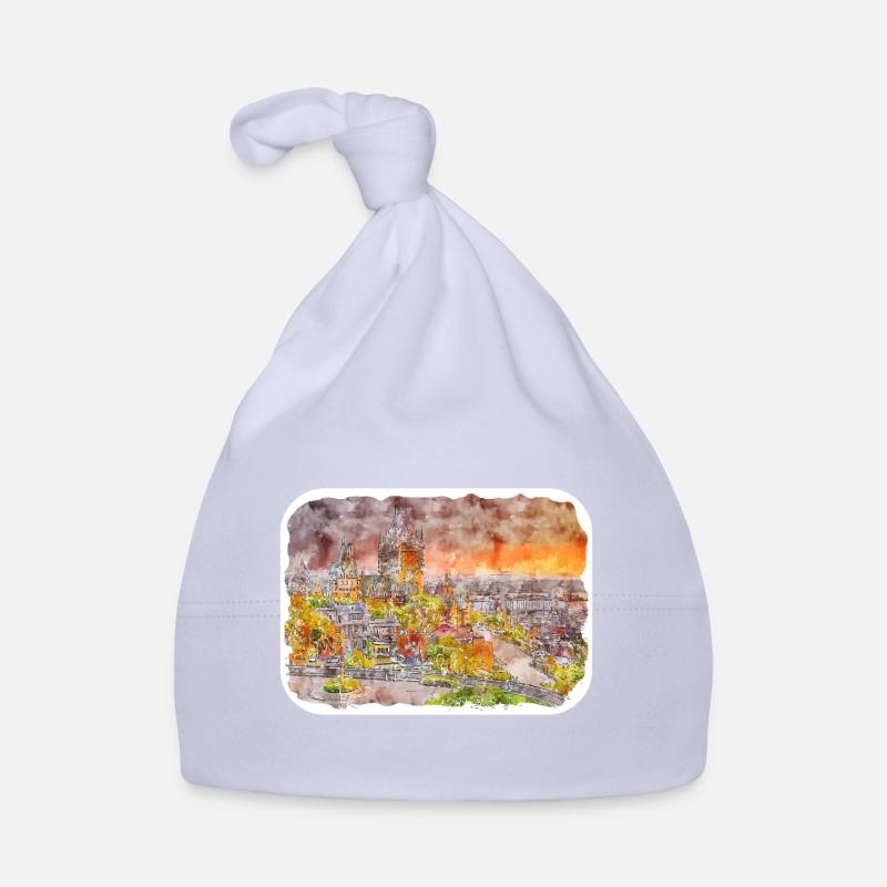 Québec Canada Aquarelle Dessin Dessin Illustration Bonnet bio Bébé