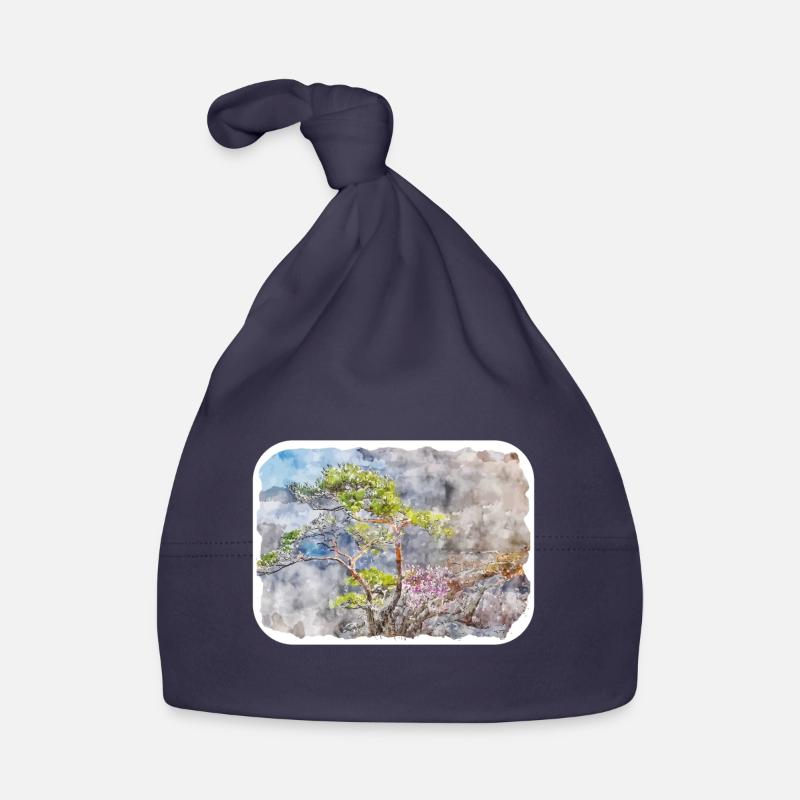 Corée du Sud Point de repère Aquarelle Dessin d’esquisse Bonnet bio Bébé