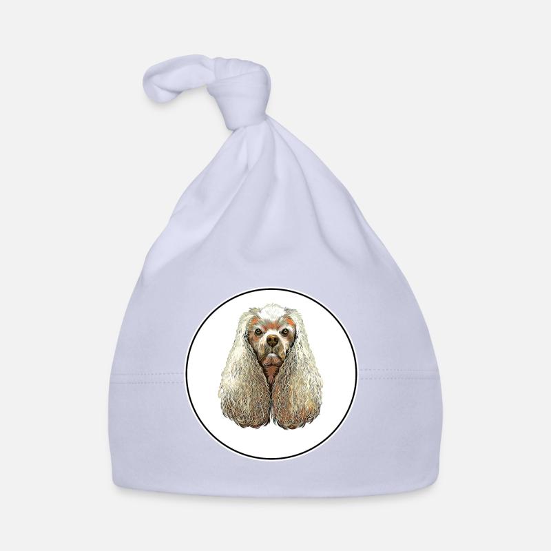 American Cocker Spaniel Dog Aquarelle Illustratio Bonnet bio Bébé