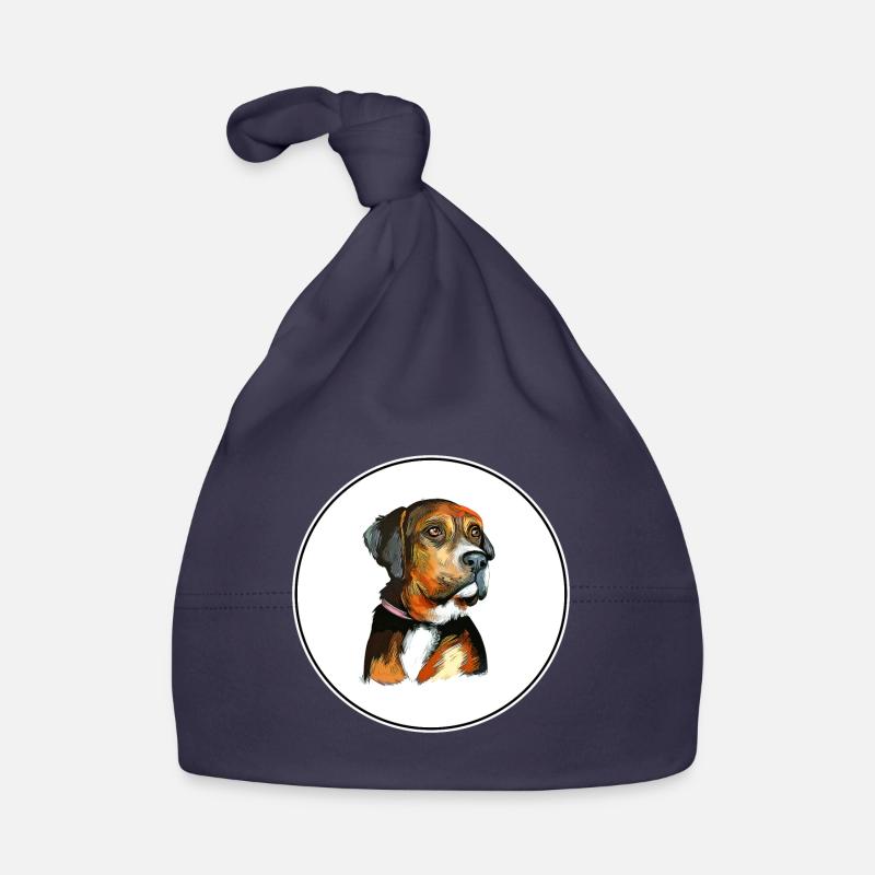 Austrian Black And Tan Hound Dog Illustration Organic Baby Cap
