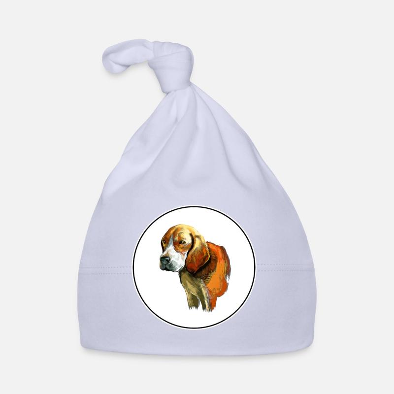 Beagle-Harrier Scent Hound Dog Sketch Illustration Bonnet bio Bébé