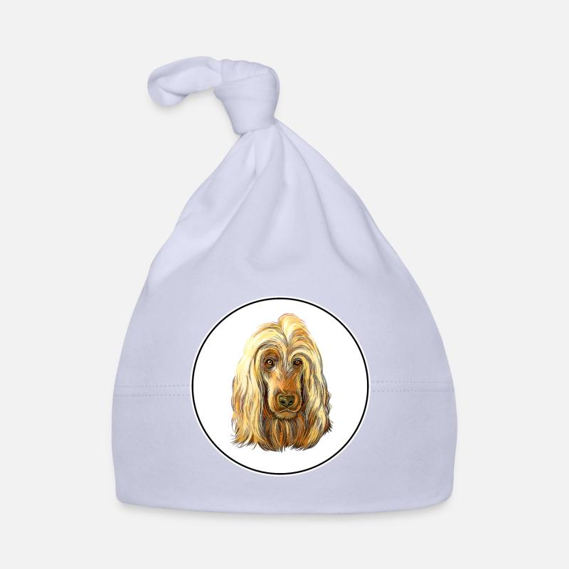 English Cocker Spaniel Hund Aquarell Illustration Baby Bio-Mütze