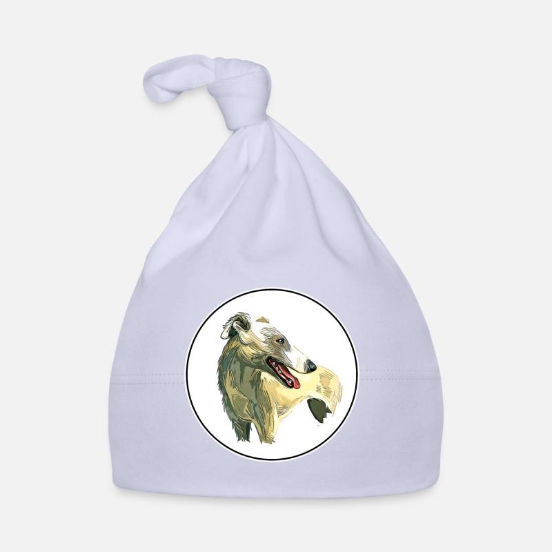 Illustration de l’aquarelle du chien Whippet anglais Bonnet bio Bébé