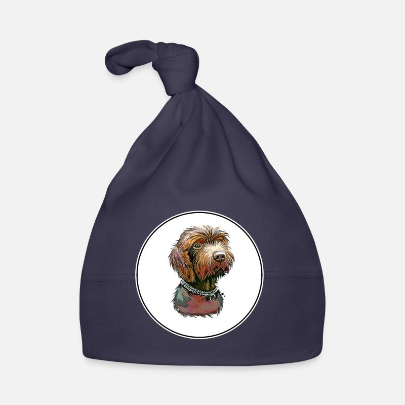 Illustration d’aquarelle pour chien Pudelpointer Bonnet bio Bébé