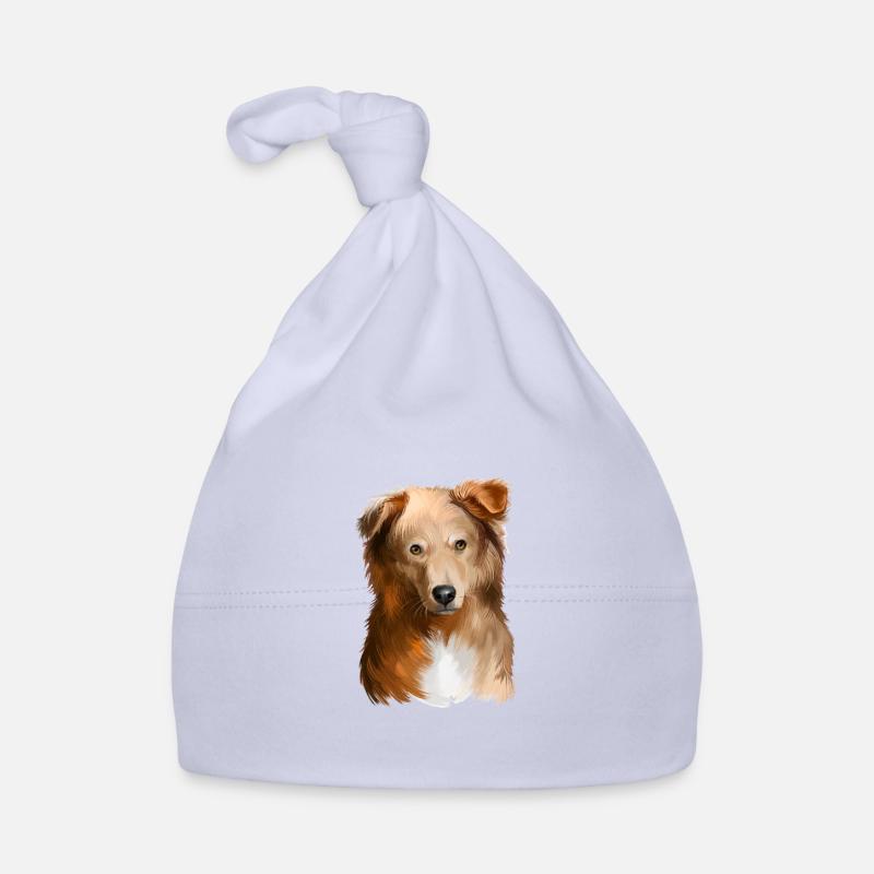 Illustration de l’aquarelle de chien de berger basque Bonnet bio Bébé