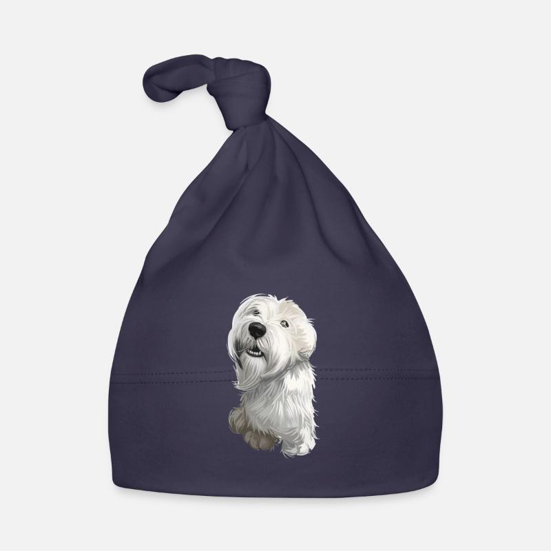 Sealyham Terrier Hund Aquarell Illustration Baby Bio-Mütze
