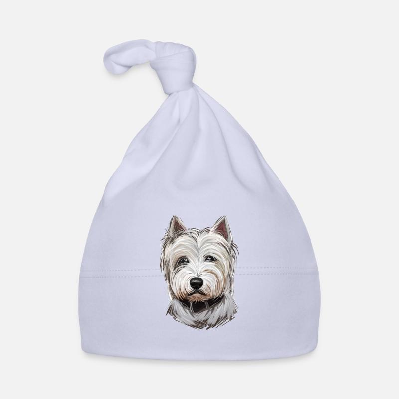 West Highland White Terrier Hund Illustration Baby Bio-Mütze