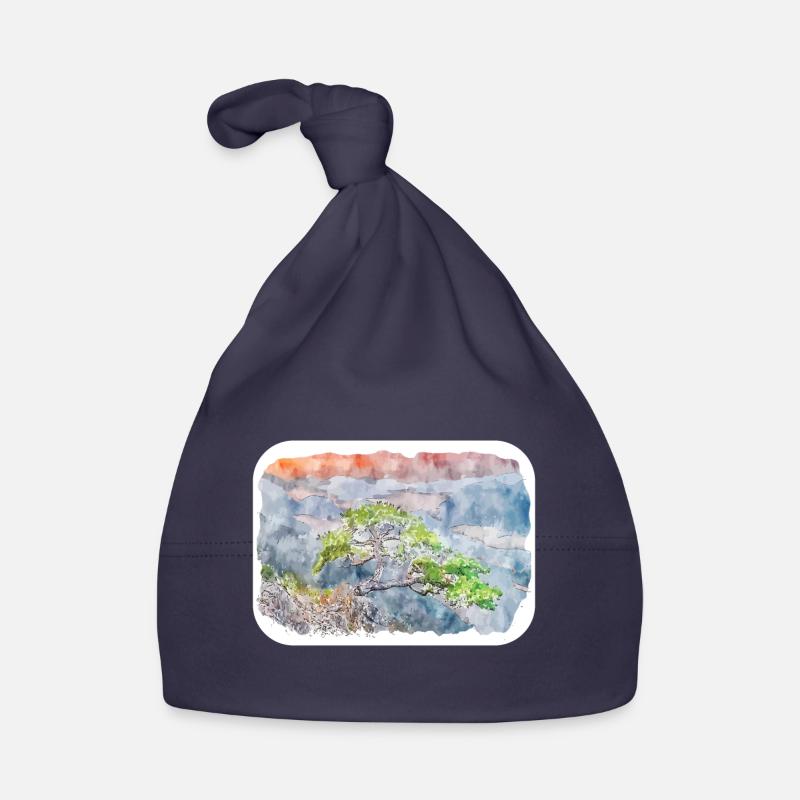 Corée du Sud Point de repère Aquarelle Dessin d’esquisse Bonnet bio Bébé