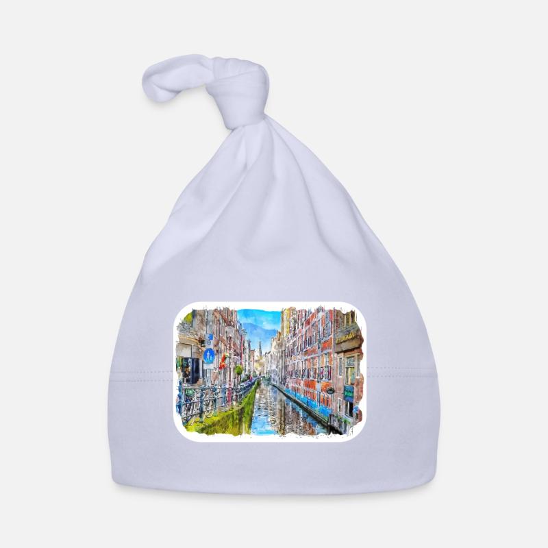 Pays-Bas Aquarelle Esquisse Dessinée Illustration Bonnet bio Bébé