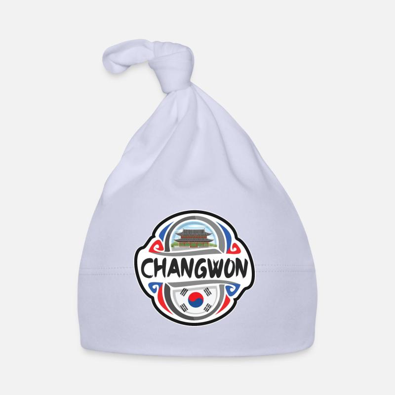 Changwon Südkorea Flagge Reise Souvenir Abzeichen St Baby Bio-Mütze